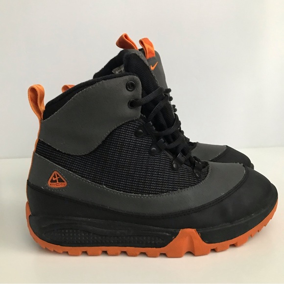 Vintage 2000 Nike ACG Govy Black Grey Orange Hiking Snow Boots - Picture 3 of 10